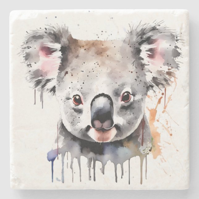 Porta-copo De Pedra Retrato do Urso Koala (Frente)