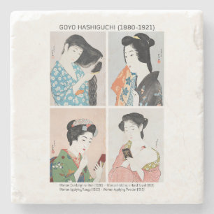 Porta-copo De Pedra Retratos de mulheres japonesas - Goyō Hashiguchi