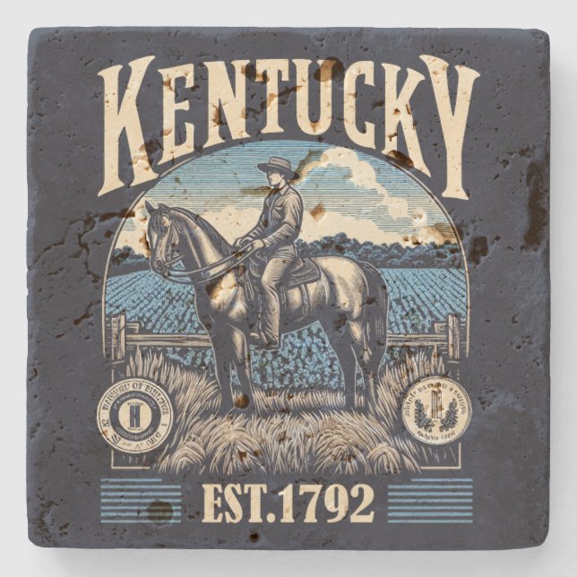 Porta-copo De Pedra Retro Kentucky (Frente)
