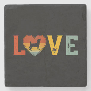 Porta-copo De Pedra Retro Love Themed Jack Russell Terrier Dog Valenti