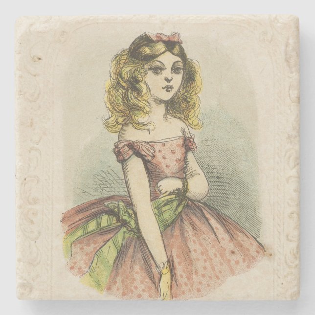 Porta-copo De Pedra Retro Romantic Valentine's Day Card, 19th century (Frente)
