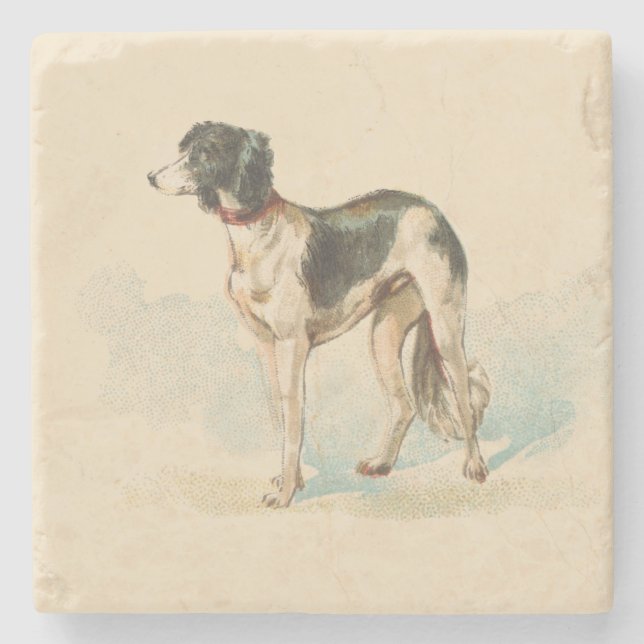 Porta-copo De Pedra Retro Saluki Impressão (Frente)