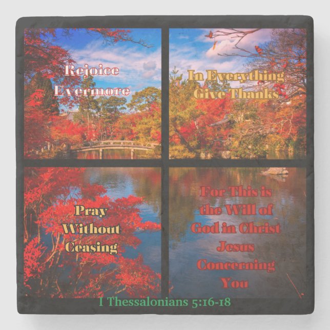 Porta-copo De Pedra Reze, Reze, Dê Obrigados (Frente)