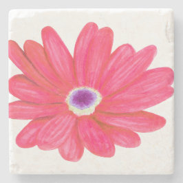 Porta-copo De Pedra Rich Vibrant Red Flower