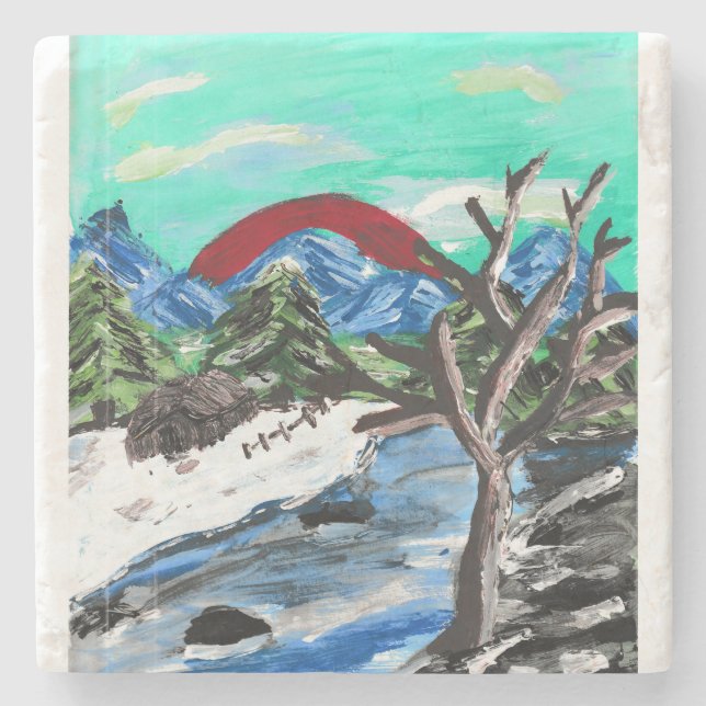 Porta-copo De Pedra Rio bonito (Frente)