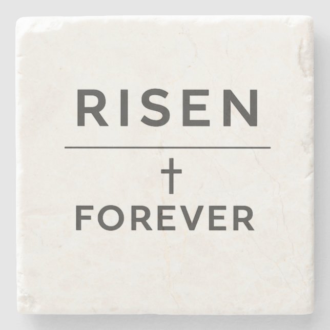Porta-copo De Pedra Risen + Forever Sticker  (Frente)