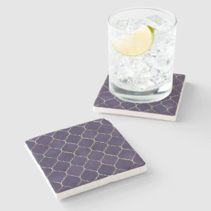 Porta-copo De Pedra Ritmos Reais: Geometria Marroquina Andaluz Roxo