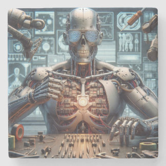 Porta-copo De Pedra Robot Engineer