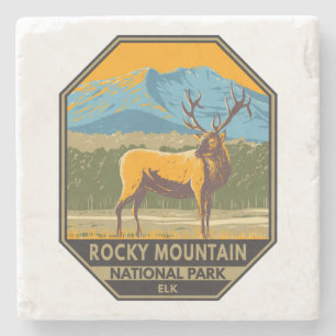 Porta-copo De Pedra Rocky Mountain National Park Colorado Elk Vintage