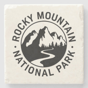 Porta-copo De Pedra Rocky Mountain National Park Emblem