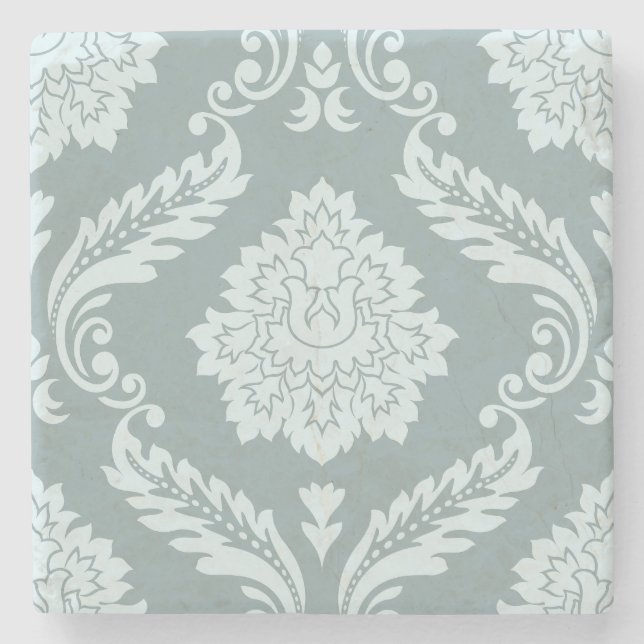 Porta-copo De Pedra Rococo Damask Lg Pattern Duck Egg Blue+Teal (Frente)