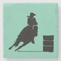 Rodeo Theme Cowgirl Barrel Racing Silhouette