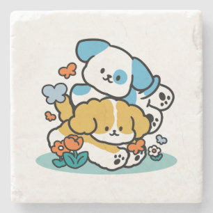 Porta-copo De Pedra Rolando Para Maio Como Pups Felizes - Cachorro Pri