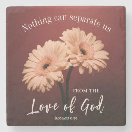 Porta-copo De Pedra Romanos 8 39 Amor de Deus Bíblia Verso Rosa Brown