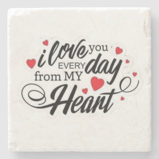 Porta-copo De Pedra Romantic Love Quote