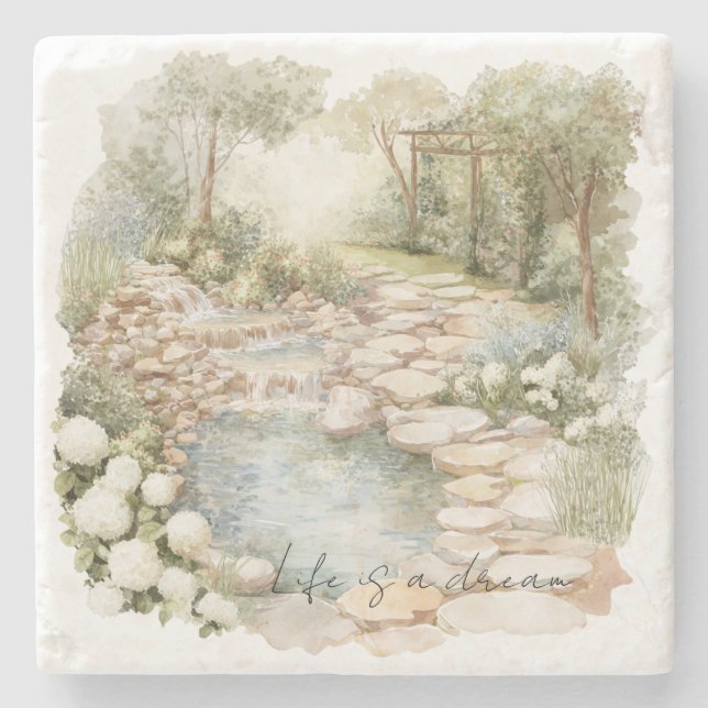 Porta-copo De Pedra Romantic Meadow Rock Path (Frente)