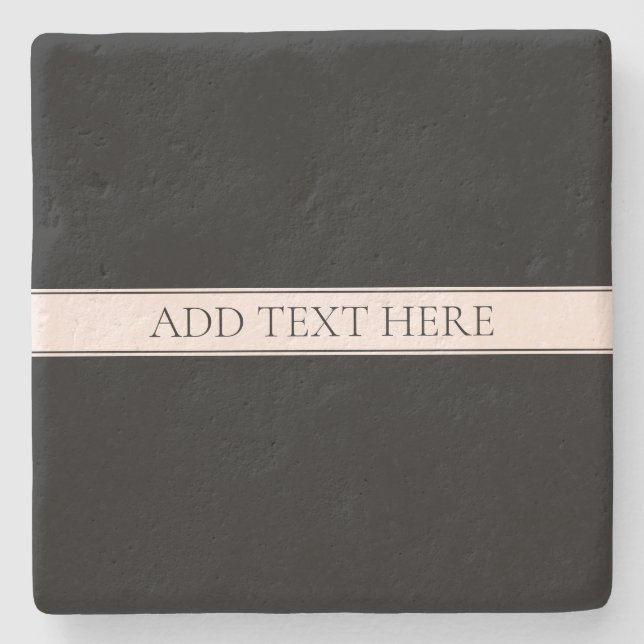 Porta-copo De Pedra Rosa claro Blush Stripe e Texto Editável Elegante (Frente)