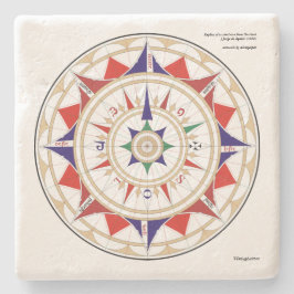 Porta-copo De Pedra Rosa de vento de Aguiar