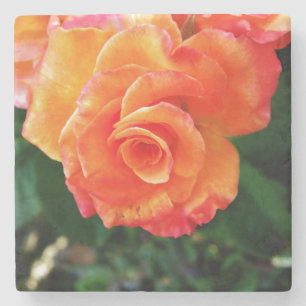 Porta-copo De Pedra Rosa flor de laranja