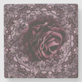 Porta-copo De Pedra Rosa Mandala