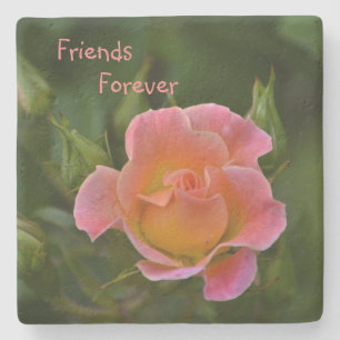 Porta-copo De Pedra Rosa para Amigos para sempre