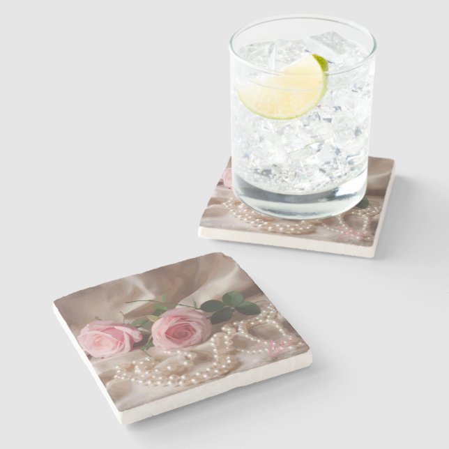 Porta-copo De Pedra Rosa Silken (Lateral)