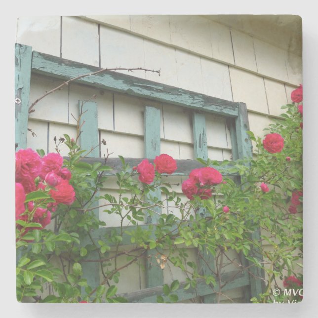 Porta-copo De Pedra Rosa Trellis - Vineyard de Martha (Frente)