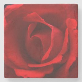 Porta-copo De Pedra Rosa vermelha