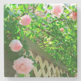 Porta-copo De Pedra Rosas cor-de-rosa e alcatifa - Vinha de Martha