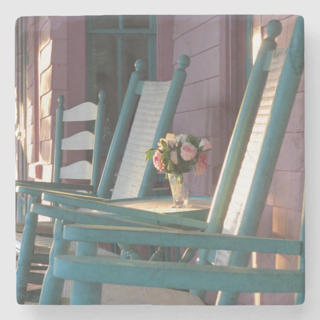 Porta-copo De Pedra Rosas rosa Raios do Sol - Vinha de Martha (Frente)