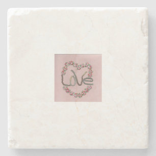 Porta-copo De Pedra Rosebud Love Porta copos