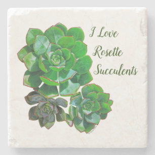 Porta-copo De Pedra Rosette Succulents Stone Porta copos