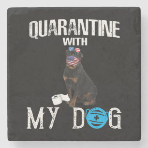 Porta-copo De Pedra Rottweiler Dog Quarantine Com Meus Presentes Engra