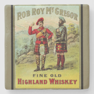 Porta-copo De Pedra Rótulo Whiskey Escocês HIghland