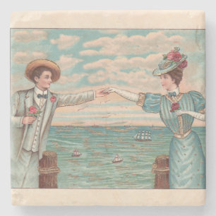 Porta-copo De Pedra Roupa de Casamento no Oceano de Amor na Praia Vito