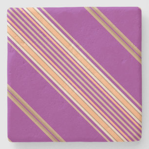 Porta-copo De Pedra Roxo e Ecru, Porta copos de Stripes Square