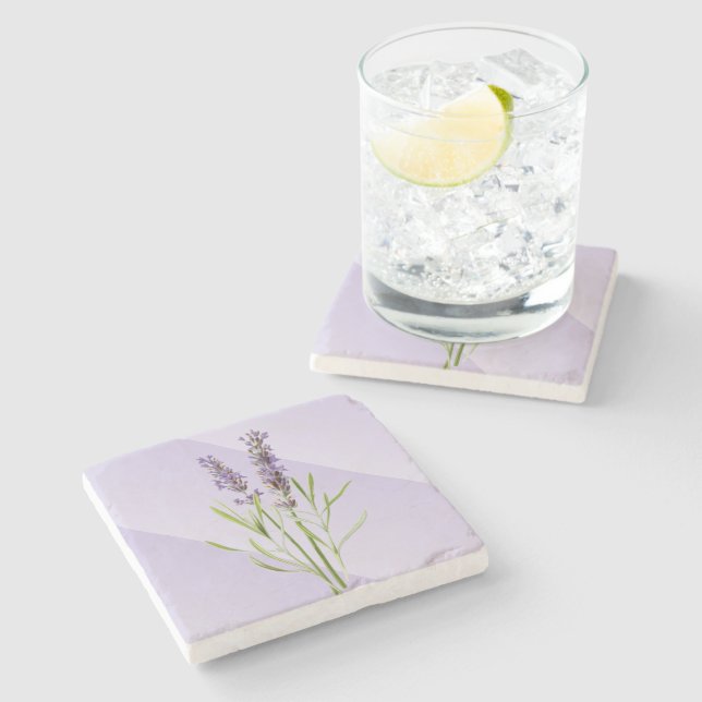 Porta-copo De Pedra Roxo Lavanda Suave e Elegante (Lateral)