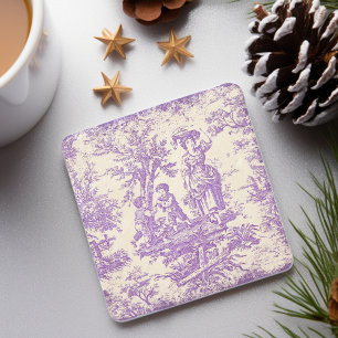 Porta-copo De Pedra Roxo vintage infantil Toile de Jouy clássico