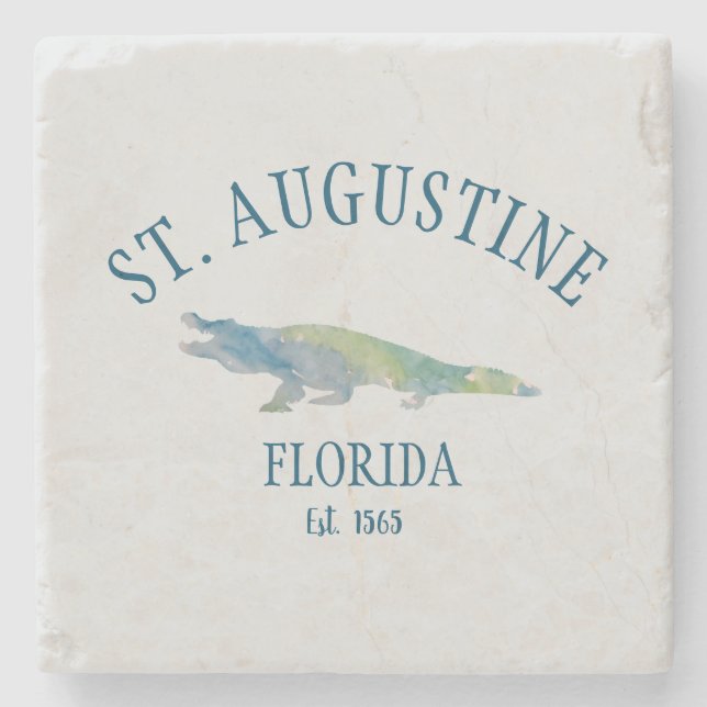 Porta-copo De Pedra Rua Augustine Florida Est Beach Alligator (Frente)