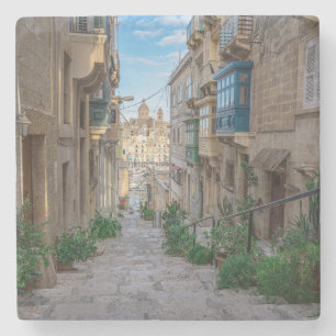 Porta-copo De Pedra Rua estreita de pedra em Malta Canvas Print