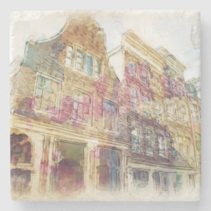 Porta-copo De Pedra Ruas de Amsterdão velha