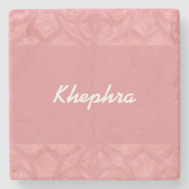 Porta-copo De Pedra Ruddy Pink Batik Name