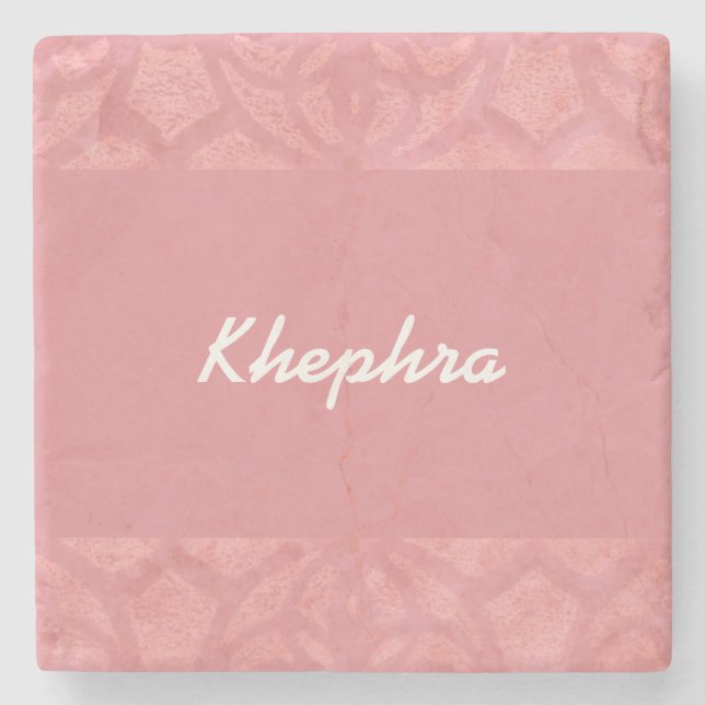 Porta-copo De Pedra Ruddy Pink Batik Name (Frente)