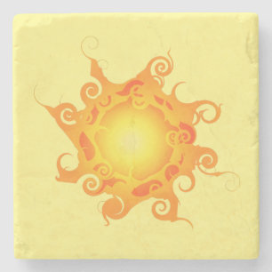 Porta-copo De Pedra Rune Sun Stone Coaster