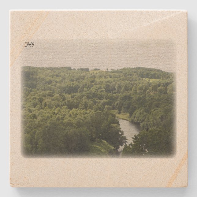 Porta-copo De Pedra Rural Sweden July (Frente)