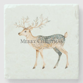 Porta-copo De Pedra Rustic Mint Green Dourado Cream Vedante de Natal