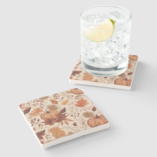 Porta-copo De Pedra Rustic Terracotta Maple Sai Do Casamento De Outono (Lateral)