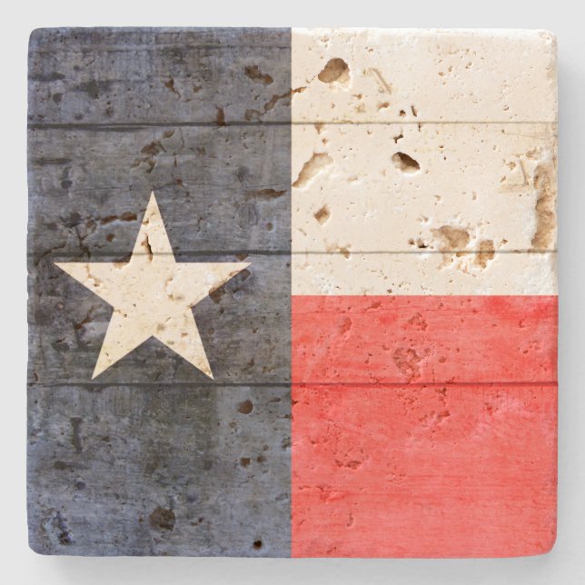 Porta-copo De Pedra Rustic Texas Flag  (Frente)