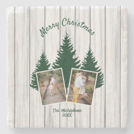 Porta-copo De Pedra Rustic Woodland Christmas Photo