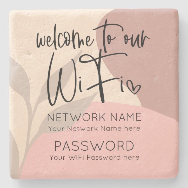 Porta-copo De Pedra Rústico WiFi Detalhes Formas de Abstrato (Frente)